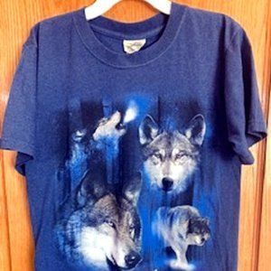 Eco Mountain Men's Yellowstone Four Wolf T-Shirt